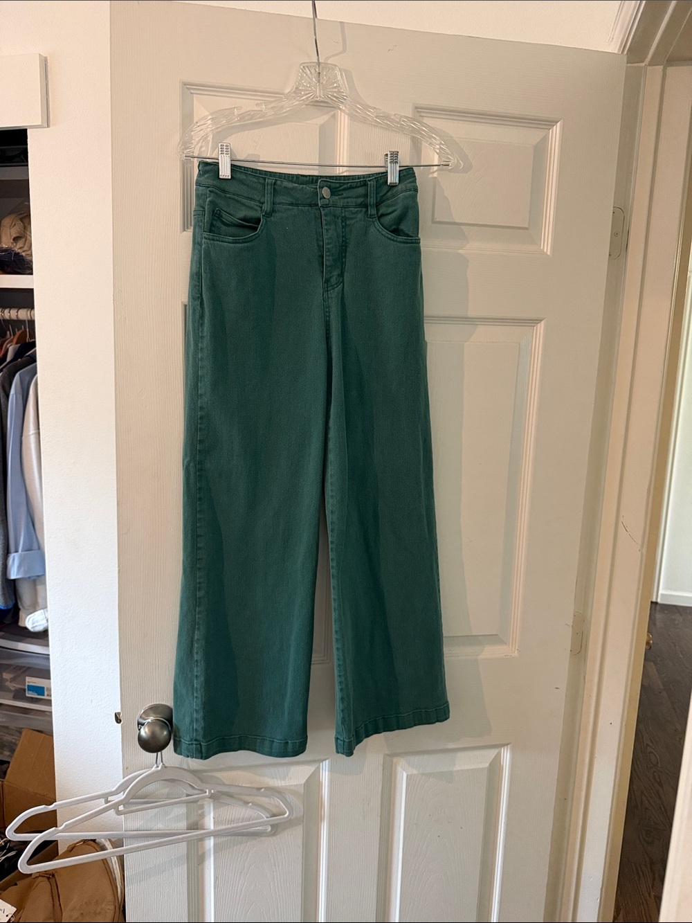 Entro Wide Leg Green Jeans